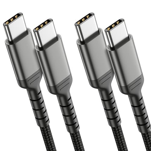 6FT USB-C to USB-C Cable for iPhone 15, 2-Pack USB 2.0 Type C to Type C Cable Fast Charging C to C Charger Cord Compatible with Samsung Galaxy S22 Google Pixel iPad Pro, USBC to USBC Cable 2m - color: Black, size: 6 Feet