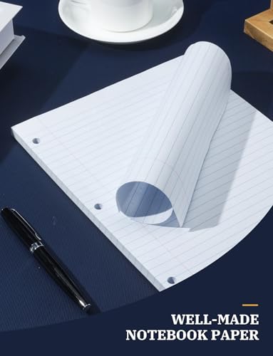 Loose Leaf Paper 8.5 x 11, Loose Leaf Notebook Paper, 200 Sheets Binder Paper 8-1/2 x 11'', 3-Hole Punched Filler Paper Notebook, 2 Pack, 100 Sheets/Pad - style: 8.5x11-Wide Ruled-2 Pack (200 Sheets)