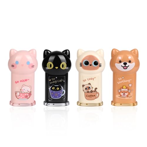 4Pcs Cute Cat Pencil Sharpeners Small Manual Pencil Sharpener Kawaii Stationery Set Kawaii School Supplies for Kawaii Office School Home Supplies - style: cat
