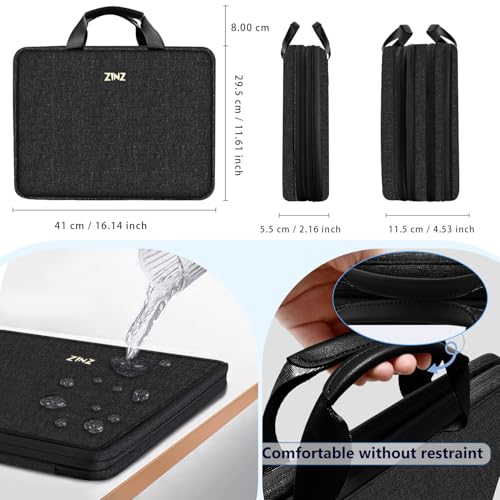 ZINZ Slim Expandable Laptop Case 15.6 Inch Sleeve Upgraded Protective Durable Recycled Carrying Case Compatible with MacBook 15" & 16" and Most 15" 15.6" 16" Notebook,B01K01 - color: B01k01, size: 15.6"