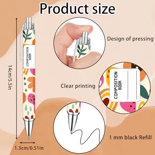 Teacher Appreciation Week Ballpoint Pens Set of 10 – Colorful Crayon-Inspired Teacher Theme Pens with Classroom Supply Designs – Smooth Black Ink Pens for Classroom, Office, and Thank You Gifts - style: Chalk Teacher