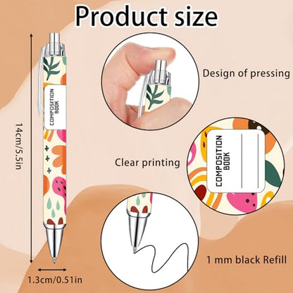 Teacher Appreciation Week Ballpoint Pens Set of 10 – Colorful Crayon-Inspired Teacher Theme Pens with Classroom Supply Designs – Smooth Black Ink Pens for Classroom, Office, and Thank You Gifts - style: Chalk Teacher