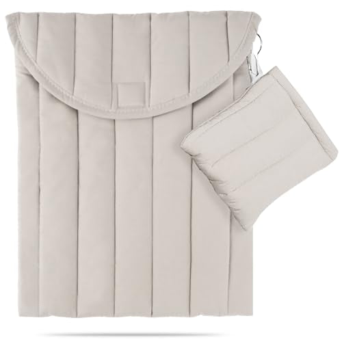 Puffy Laptop Sleeve 15-16 Inch, Soft Laptop Case, Grey Set | Compatible with 15-16 Inch Macbook Pro/Air, Asus/Dell/Lenovo Laptops, Protective Carrying Bag with Cable Storage Pouch - color: Grey Set, size: 15/16