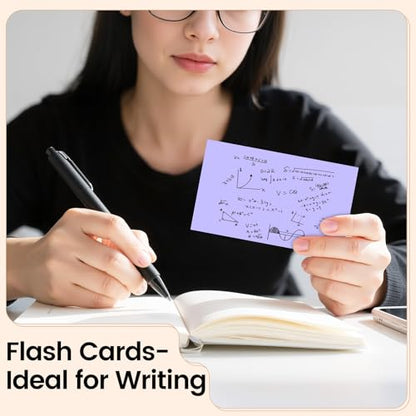 Index Cards 3x5 Inch, 300sheets, Flash Cards, Blank Purple Note Cards Paper For Studying, Schools Supplies, College, Office And Home Organization, Note Taking Supplies - color: Purple