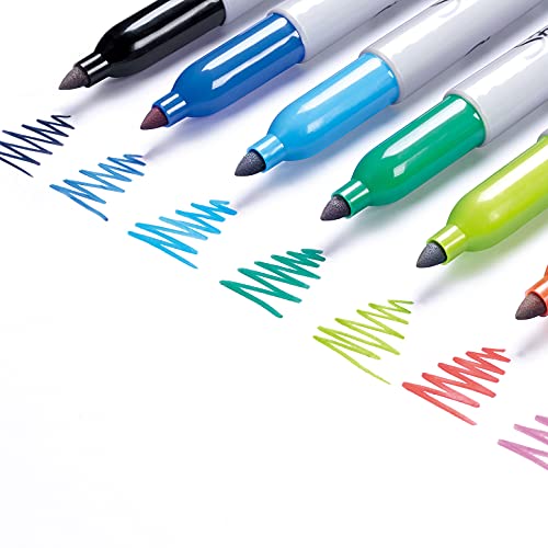 Sharpie Permanent Markers, Fine Point, Purple, Box of 12 - color: purple