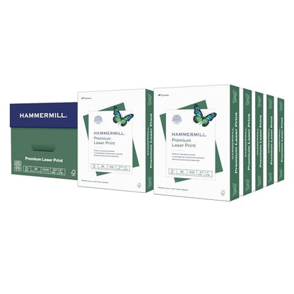 Hammermill Printer Paper, Premium Laser Print 24 lb, 8.5 x 11-10 Ream (5000 Sheets) - 98 Bright, Made in the USA, 104604C - size: 10 Ream | 5000 Sheets, style: Letter (8.5x11)