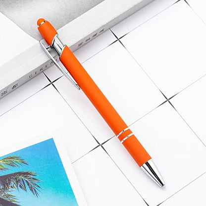 PASISIBICK 12 Pieces Ballpoint Pen with Stylus Tip, Metal, 2 in 1 Stylus Ballpoint Pen 1.0 mm Black Ink (Pack of 12) for Smartphone, Tablet - color: 12 Pcs Stylus Pens-4