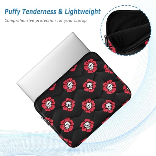 Cute Laptop Sleeve 13 inch Gothic Skulls Flowers Laptop Bag 14 inch Waterproof Computer Bag for Women Laptop Accessories Computer Cover Bag for Tablet Men, A06D24018 - color: Gothic Skulls Flowers