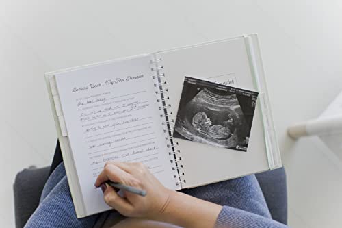 Pearhead My Pregnancy Journal, Guided Pregnancy Memory Book with Sonogram Photo Insert, Trimester Milestone Tracker & Keepsake for Expecting Moms, Baby Shower Gift, Sage Green Leaf - color: Sage Green Leaf Pregnancy Journal