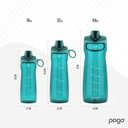 Pogo BPA-Free Tritan Plastic Water Bottle with Chug Lid,18 Oz, Teal - color: Teal, size: 18 Ounces