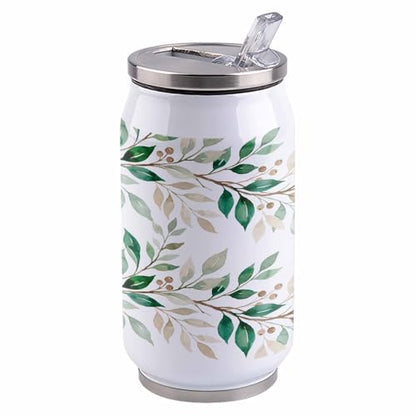T&H XHome Spring Leaf 10oz Stainless Steel Tumbler with Lid & Straw-Double Wall Vacuum Insulated Travel Mug Green Leaves Summer Berries Water Bottle Coffee Beverage Drinks Cup - size: 10 Ounces