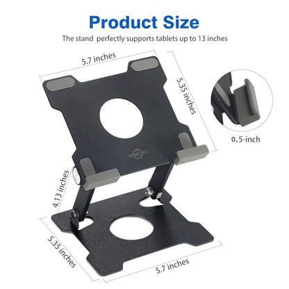 KABCON Tablet Stand,Tablet Holder for iPad,Adjustable Portable Multi Angle Desktop Stand Compatible with iPad Pro 9.7 10.5 12.9 Air Mini 1-4,Galaxy Tabs,Surface Pro Tablets,Kindle,E-Reader,Nexus - color: Small-Black