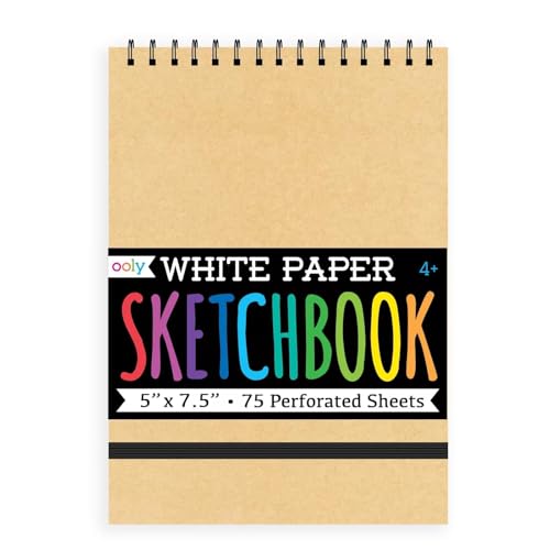 OOLY DIY Cover Small Sketchbook, 5 x 7.5 Inches, White Paper Sketchbook, Drawing Book for Kids, Artists Drawing Pad for Gel Pens - color: White Paper, style: Small (5"x7.5")