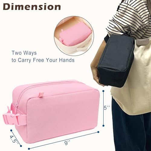 FlowFly Small Insulated Lunch box Portable Soft Bag Mini Cooler Thermal Meal Tote Kit with Buckle for Work, PinkWithBuckle - color: PinkWithBuckle