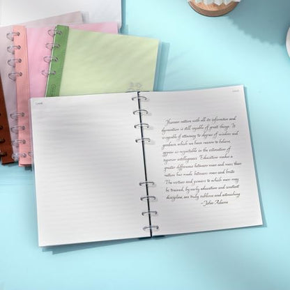 CAGIE Discbound Notebook - Customizable Notebooks 7 x 10 inch with Removable Pages 100 gsm, B5 Notebook for School with Poly Cover, 100 Pages Discbound Planner Wide Ruled, Blue - color: Blue, size: B5