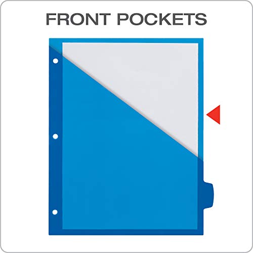 Oxford Write & Erase Plastic Binder Dividers, 8 Tab, Slash Pocket, Write On Tabs, Erase Ballpoint Pen, Marker, Pencil, Asstd. Colors, 3 Sets (89993)
