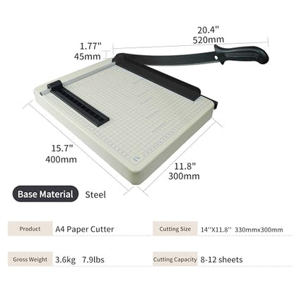 TEXALAN(R) Paper Cutter 12" A4 Size Trimmer Scrap Booking Paper for School, Office - style: paper cutter