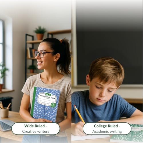 Composition Notebooks Pack of 5 College Ruled 200 Pages (100 Sheets) 9.75"x7.5" Black Marble Back to School 2026 Carbon Neutral Recyclable Paper Eco-Friendly School & Office Supplies For Students and Professionals