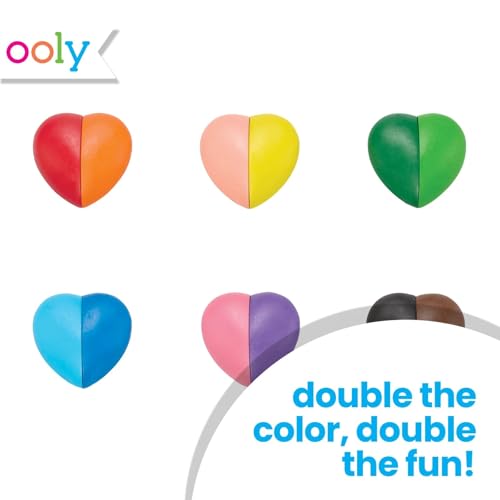 Ooly I Heart Art Erasable Crayons, Twistable Kids Coloring Kit, 12 Bright Colors, Gifts for Kids - style: Heart Crayons