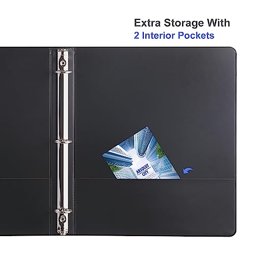 ViVin 1 Inch Binders 3 Ring, Sturdy 3 Ring Binder, 24 Pack Bulk, Black | PVC-Free, Fits 200 Sheets of 8.5'' x 11'' Paper, Clear View Cover, 2 Interior Pockets, Office Home School Use - color: Black, size: 1 Inch, style: 24 Pack