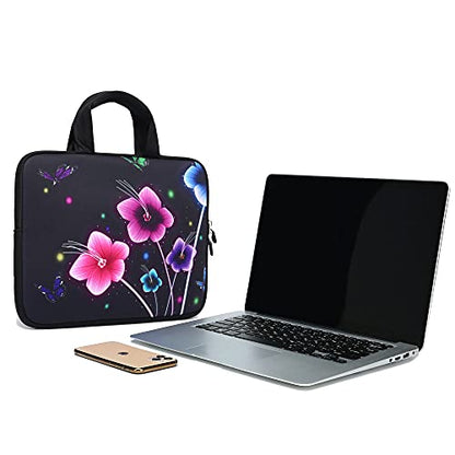 11 11.6 12 12.1 12.5 inch Laptop Carrying Bag Chromebook Case Notebook Ultrabook Bag Tablet Cover Neoprene Sleeve Fit Apple MacBook Air Samsung Acer HP DELL Lenovo Asus (Colorful Flowers) - color: Colorful Flowers