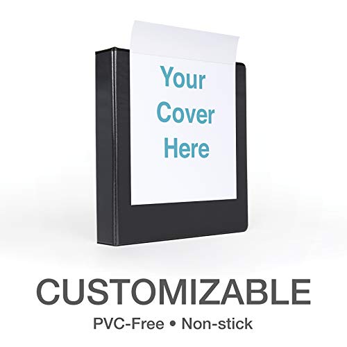 Oxford 3 Ring Binders, Binders for School and Office, Durable 1.5 Inch ONE-Touch Easy Open D Rings, View Binder Covers on 3 Sides, Durable Hinge, Non-Stick, PVC-Free, Black, 4 Pack (79905) - size: 1.5 Inch