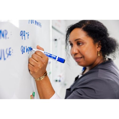 EXPO Magnetic Dry Erase Markers with Eraser, Black, Fine Tip, 4 Count - Back to School, Teacher Supplies, Home Organization