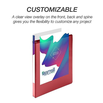 Samsill Durable 0.5 Inch Binder, D Ring Binder, 100% Recycled Chipboard, Red - color: Red, size: 1 Pack, style: 0.5 Inch