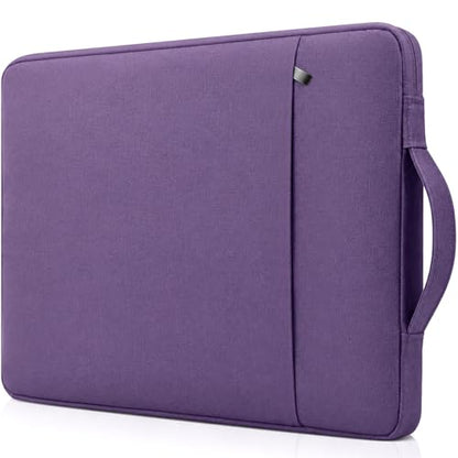 RAINYEAR 15.6 inch Laptop Sleeve Carrying Case with Handle & Pocket, Purple | Protective Padded Polyester Laptop Sleeve Case Briefcase Compatible with 15.6 Inch Notebook Computer Chromebook - color: Purple, size: 15.6"