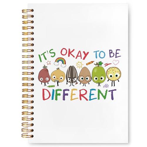 JUDFNCDE Special Education Teacher Gifts, Autism Teacher Appreciation Gifts, It's Okay to Be Different Spiral Hardcover Notebook Journal 5.5 x 8.3 - color: It's Okay to Be Different