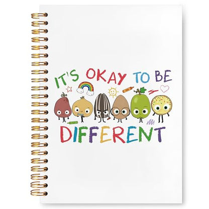 JUDFNCDE Special Education Teacher Gifts, Autism Teacher Appreciation Gifts, It's Okay to Be Different Spiral Hardcover Notebook Journal 5.5 x 8.3 - color: It's Okay to Be Different