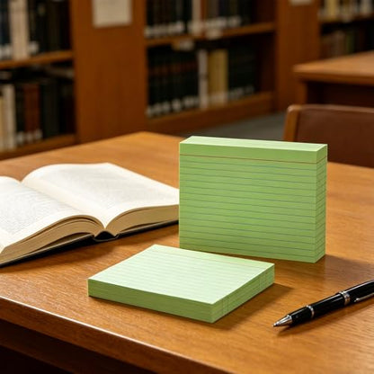 5x7 Green Index Cards - 50 Pcs Large Heavy Duty 250gsm Lined Flashcards - Jumbo Note Cards for Homeschooling, Science Notes & Vocabulary - Thick Ruled Study Cards for College - color: Green - 50 Pack
