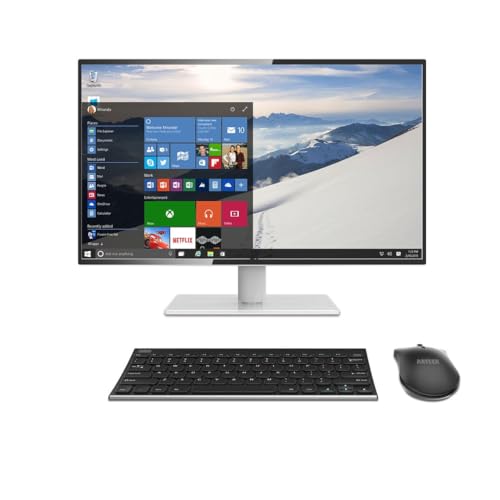 Arteck 2.4G Wireless Keyboard and Mouse Combo Ultra Compact Slim Stainless Keyboard and Ergonomic Mouse for Computer/Desktop/PC/Laptop and Windows 10/8/7 Build in Rechargeable Battery