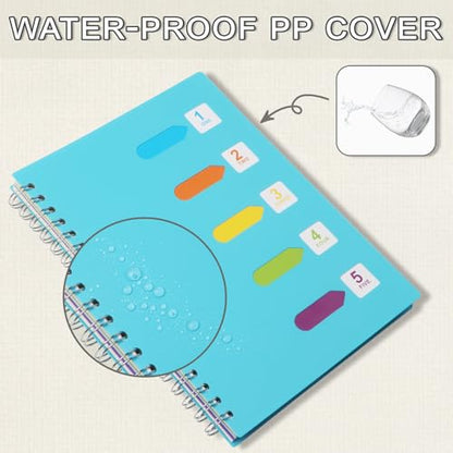 5 Subject Notebook College Ruled Spiral Notebook 7x10 Inch Hardcover Notebook with Divider Tabs 240 Pages Small Notebook for Work B5 Spiral Notebook College Ruled Notebook for Note Taking School,Blue - color: Blue