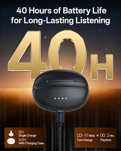 Clip On Earbuds, Open Ear Earbuds Wireless Bluetooth, Ear Clip Bluetooth Headphones for Running Sport, Lightweight Comfort, Secure Fit for Small Ears, Ultra Clear Calls with Mics, Waterproof, 40H Play