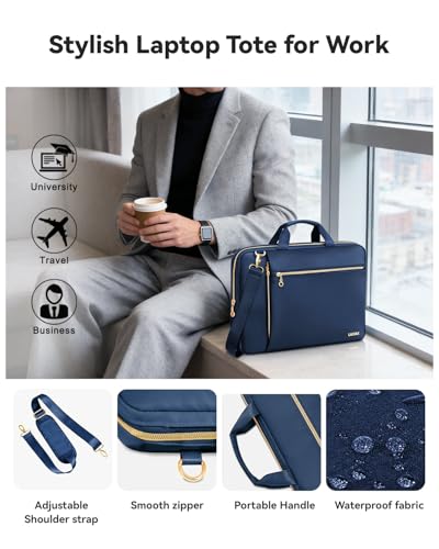Laptop Case Bag Women Men Computer Sleeve Compatible with MacBook/Dell/HP/Acer/ASUS/LG, Waterproof Shoulder Carrying Briefcase, Blue, 15.6-16 Inch - color: Blue, size: 15.6 inch