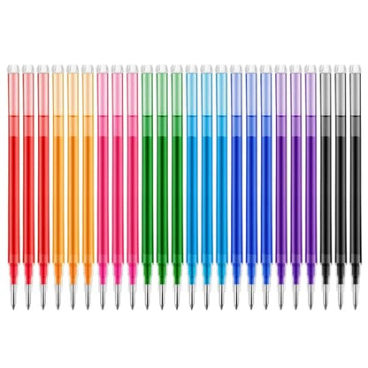 Erasable Gel Ink Pen Refills Compatible with Frixion Friction | Replaceable Medium Fine Point Clicker Refill Stationery (8Colors 24Pcs, Millimeters, 0.7mm) - color: 8colors 24pcs