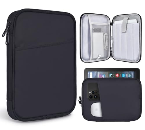 8-9 Inch Tablet Sleeve Bag for Amazon Fire HD 8 / Fire HD 8 Plus 8", Samsung Galaxy Tab A9 8.7" / Tab A7 Lite 8.7" / Tab A 8" & iPad mini 7 6 8.3" / iPad mini 5 4 3 2 1 7.9" Carrying Case(Black) - color: Black, size: 8 Inch