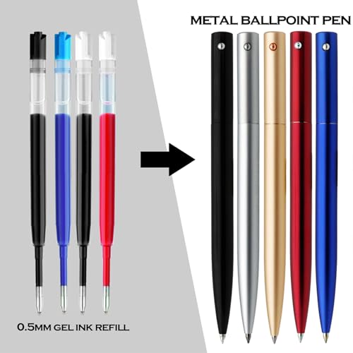 DunBong G2 Gel Ink Pen Refills, for Retractable Gel Pens, Gel Ink Rollerball Pens, 0.5mm Fine Point, Pack of 5 (Black) - color: Black