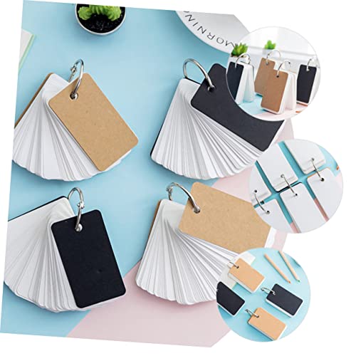 8pcs Thick Blank Cards Memory Cards Notebook Binding Ring Flashcards Memo Pad for Students - size: 7X4CM