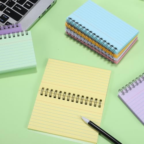 GRADENEVE 10 Pcs Spiral Notepads with Easy Tear-off Sheets and Horizontal Lines, Compact Design Small Notebooks for Classroom Study and Inspiration Recording