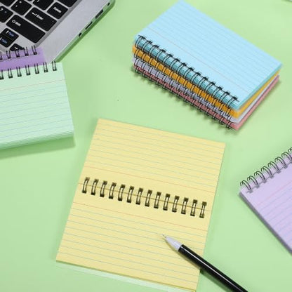 GRADENEVE 10 Pcs Spiral Notepads with Easy Tear-off Sheets and Horizontal Lines, Compact Design Small Notebooks for Classroom Study and Inspiration Recording