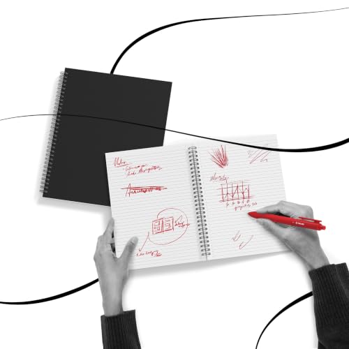 TRU RED Medium Soft Cover Lined Notebook, Wirebound, Perforated, 80 Sheets, Interior Pocket