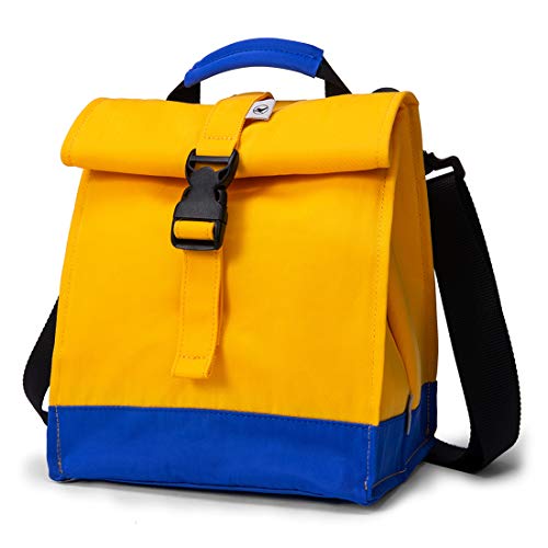 SUNNY BIRD Insulated Lunch Bag Rolltop Lunch Box (Yellow) - color: Yellow