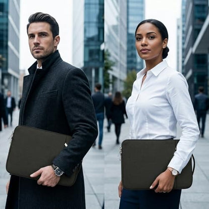 13 Inch Laptop Sleeve Case for MacBook Neo 13'' | Protective with Adjustable Handle Carrying Canvas Bag Accessories for Students Home Office (Black) - color: Black