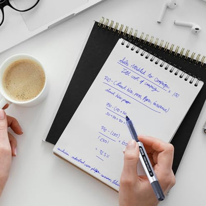EYEYE 0.5mm Rollerball Pens Blue, 50 Pack Extra Fine Point Liquid Ink Roller Ball Pen Quick Dry, Blue Ink Pens Fine Point Smooth Writing Pen for Journaling, Note Taking, Office, School Supplies - color: Blue