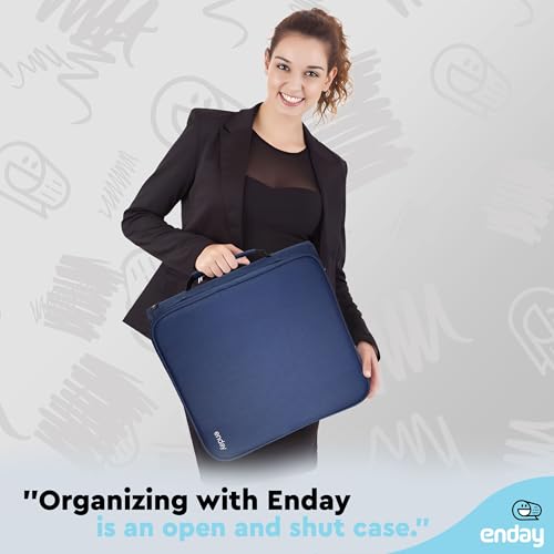 Zipper Binder 3 Ring, Large 2 Inch Binder with Zipper, 880 Sheet Capacity with Durable Handle, Multiple Pockets School Organizer, Blue - by Enday - color: Blue