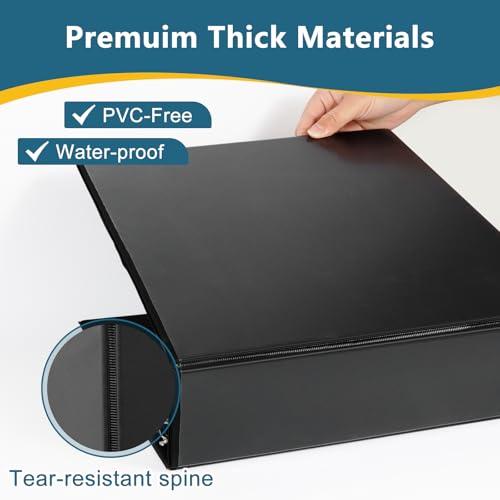 CIXILDTS 3" 3 Ring Binder, Standard 3-Inch Round Ring Binder Fit Letter Size Paper, Presentation View Binders, 10 Packs, Black - color: Black, size: 3", style: 10-Pack