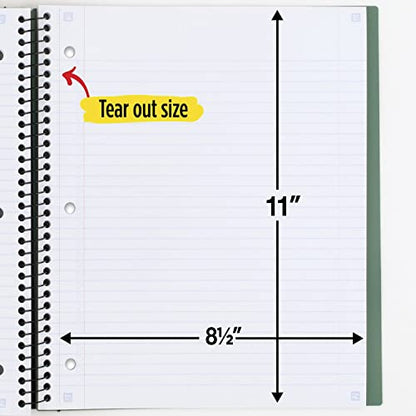 Five Star Advance Spiral Notebook + Study App, 1 Subject, College Ruled Paper, 8-1/2" x 11", 100 Sheets, Spiral Guard, Movable Tabbed Dividers, Color Selected For You, 1 Count (06322)
