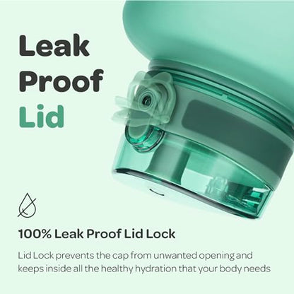 Hydracy 2L Large Water Bottle, 100% BPA Free Tritan Plastic, Leakproof, Zero Condensation, Motivational Timeline, Safe, Non-Toxic, Durable, Smart Design | BPA-Free Tritan, Leakproof Flip-Top Lid,No-Sweat Sleeve,Carry Strap,Daily Intake Tracking for Gym,Sp